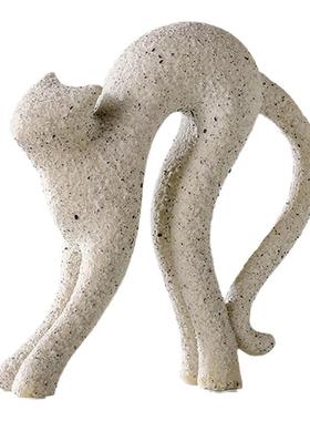 创意陶瓷可爱砂岩猫咪工艺品摆件