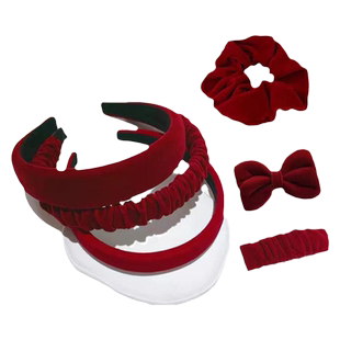 新年显白红色发箍大肠圈公主头发夹发圈高颅顶发卡刘海碎发边夹