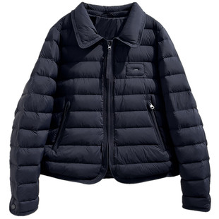 新款羽绒服女短款衬衫小翻领25秋冬高品质排骨显瘦90鸭绒保暖外套