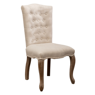 美式实木复古餐椅欧式婚纱影楼靠背椅子法式民宿酒店橡木餐桌椅