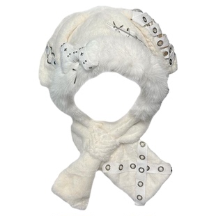 1Gangster Inn原创兔耳朵帽亚文化朋克护耳帽重工骨头毛绒百搭