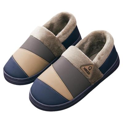 大码棉拖鞋男包跟冬季防水皮拖鞋