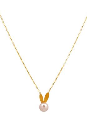 女小众百搭珍珠兔子项链锁骨链