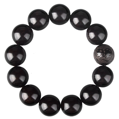 精工黑檀乌木本命年檀木佛珠手串