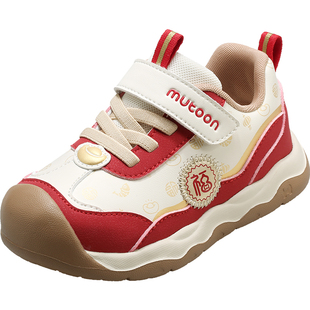 【新年鸿运】牧童儿童运动鞋2026春季新款轻便男童红色国风女童鞋