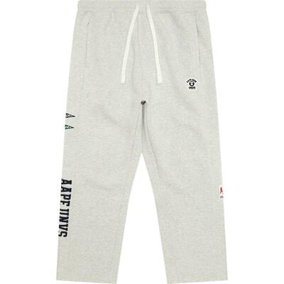 Aape字母刺绣侧开扣薄绒长裤卫裤