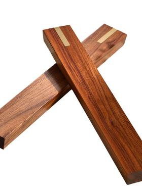 赵北大号书法红木嵌铜镇尺