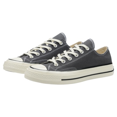 男女碳灰色低帮帆布鞋