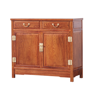 红木餐边柜新中式刺猬紫檀素面小储物柜实木花梨木茶水柜收纳柜子