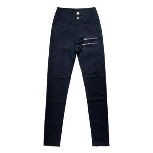 辰纯黑色牛仔裤女高腰显瘦春秋新款八面弹力外穿紧身小脚铅笔长裤