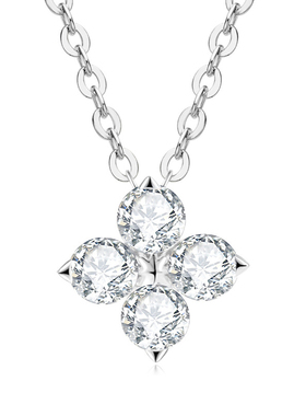 流浪拾光D级莫桑钻四叶草锁骨链