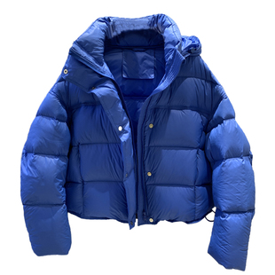 2025新款鹅绒面包羽绒服女冬季加厚保暖宽松短款可脱卸连帽外套女