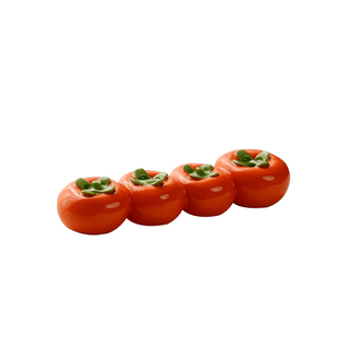 至观好柿连连香插笔搁 陶瓷创意可爱笔搁工艺摆件 文房四宝书法练字用多功能笔搁