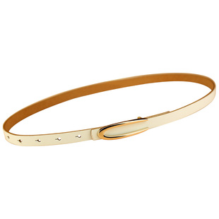 皮带女真皮头层牛皮白色简约百搭休闲时尚腰带细韩国装饰配裙裤带