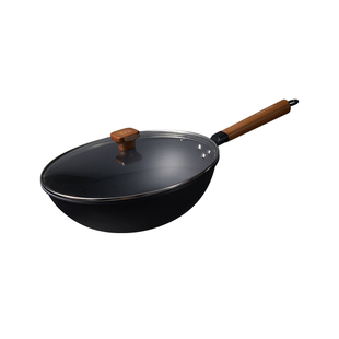 苏拉食光精铁炒锅不粘锅无涂层铁锅轻量家用炒菜锅电磁炉燃气灶