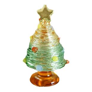 玻璃拉丝圣诞树圣诞节礼物送男女朋友桌面摆件淄博琉璃装饰品礼盒