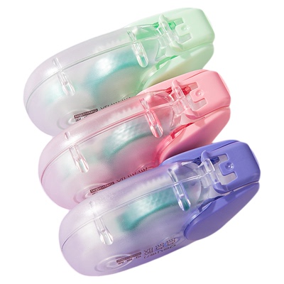 得力免撕双面胶6mm点点胶清新办公高粘度点状胶带12m修正带式透明小巧便捷12米可换替芯胶带手账学生用