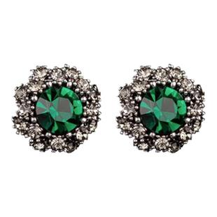 祖母绿耳饰女纯银高级感耳钉气质轻奢2024年新款潮简约冷淡风耳环