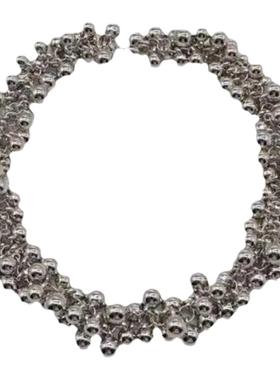 夸张2024年新款欧美圆球项链金属