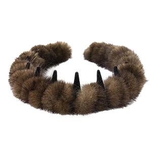 时髦豹纹高颅顶波浪齿梳发箍女高级感发卡头饰洗脸压发头箍发饰