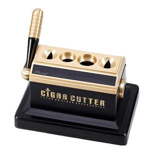 Jifeng季风台式雪茄剪刀高档开孔器打孔器断头台4孔V型雪茄钳礼品