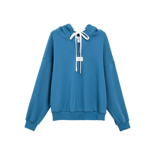 TurnSignal潮牌V领连帽卫衣女秋冬2025新款休闲宽松加绒加厚帽衫