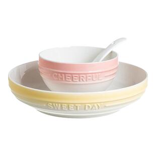 陶瓷渐变碗碟套装家用碗盘碗具釉下彩2024新款高级感餐盘餐具套装