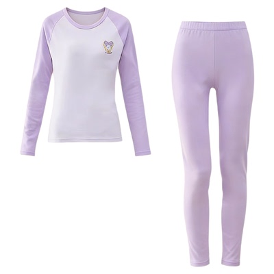 草本初色纯棉青少年儿童保暖套装