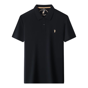 稻草人2026夏季刺绣翻领t恤男士中年休闲商务半袖POLO衫短袖上衣