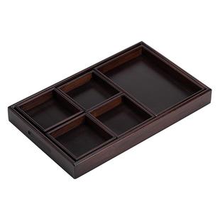 茶点盘九宫格托盘家用茶盘围炉煮茶零食点心果盘竹茶具茶杯茶托盘