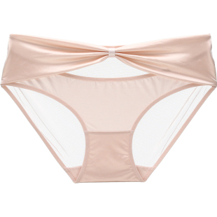 六只兔子内裤女纯棉透气底裆大码女士三角裤短裤中腰半透网纱裤头