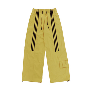 辣到中暑美式辣妹复古条纹抽绳运动裤宽松阔题休闲松紧腰拖地裤潮