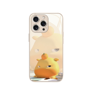 适用苹果17手机壳水豚噜噜周边iphone16maxo新款lulu15pro玻璃14plus超好看独特13mini情侣款12全包防摔保护