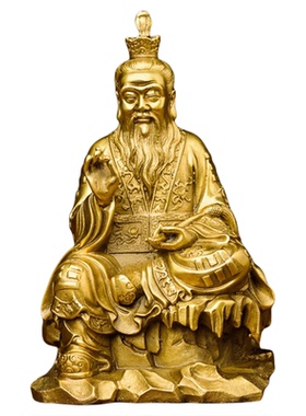 神像供奉道德天尊祖师纯黄铜