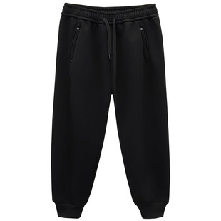 冬装大码230斤胖mm宽松显瘦加厚加绒束脚运动裤保暖卫裤 休闲裤女