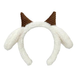 可爱小羊耳朵发箍羊角头箍搞怪卡通发卡动物发饰拍照表演道具成人