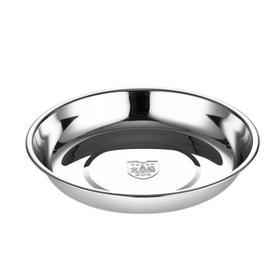 304不锈钢盘子 家用圆盘菜盘蘸料小碟加厚食堂餐盘蒸盘果盘烧烤盘