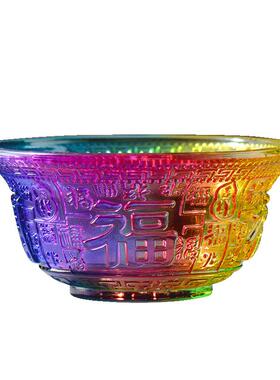藏老喵古法琉璃装饰水碗彩色水杯
