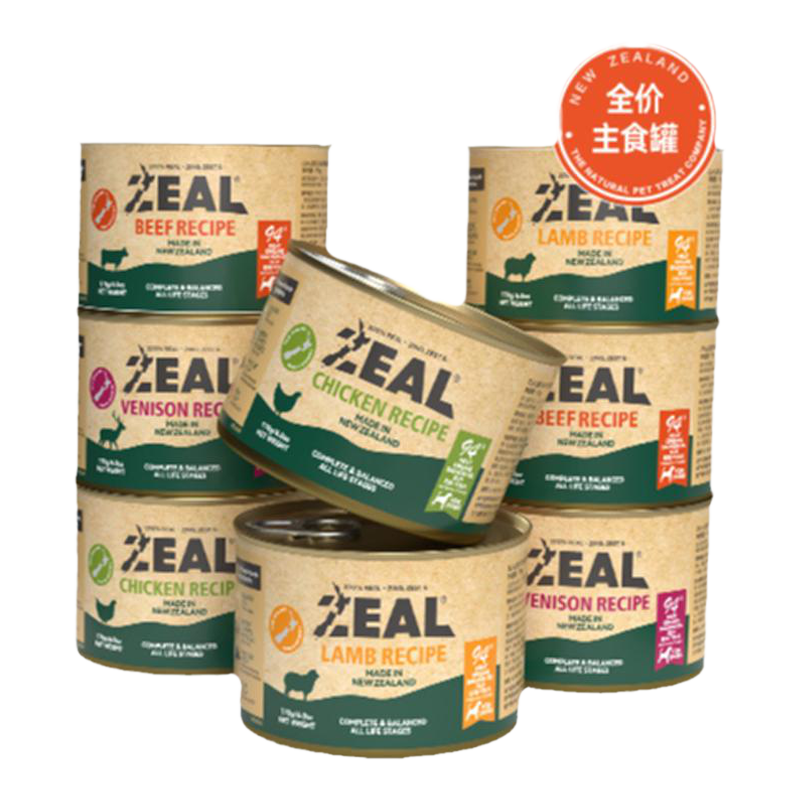 zeal狗主食罐头0号罐成犬幼犬营养湿粮拌饭增肥狗主粮罐170g*8