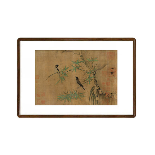 宋徽宗赵佶竹禽图工笔花鸟新中式客厅装饰画书房茶室宋代美学挂画_虎窝淘