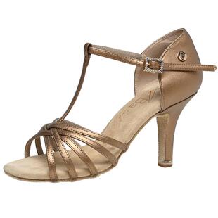 A霸拉丁舞鞋2025新款女成人棕油色高端跳舞鞋专业中跟软底舞蹈鞋