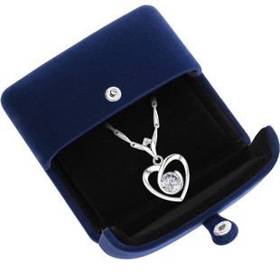 永恒之心爱心银项链女999纯银999足银莫桑石钻吊坠女款女士送女友