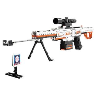 古迪积木巴雷特狙击软弹枪拼装连发子弹儿童男孩吃鸡益智全新玩具