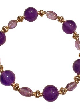 天然紫水晶9mm单圈手串女款