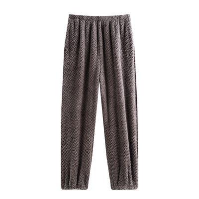 珊瑚绒睡裤男冬加厚家居裤青少年