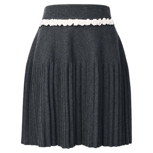 ORA GENESIS2025秋季新品手钩花针织百褶半裙