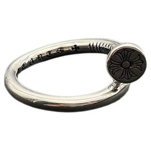 s925纯银克罗伈复古平面钉子开口戒指男女欧美嘻哈指环经典款叠戴