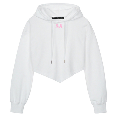 RR字母logo印花尖角连帽卫衣