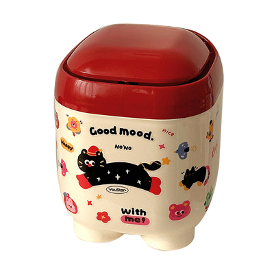 多巴胺迷你桌面垃圾桶高颜值带盖