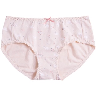 顶呱呱顶瓜瓜内裤女士棉质面料中腰三角裤少女性感短裤3条装纯棉